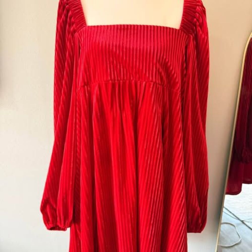Red stripped velvet tie back date dress dark romance whimsigoth vampirecore